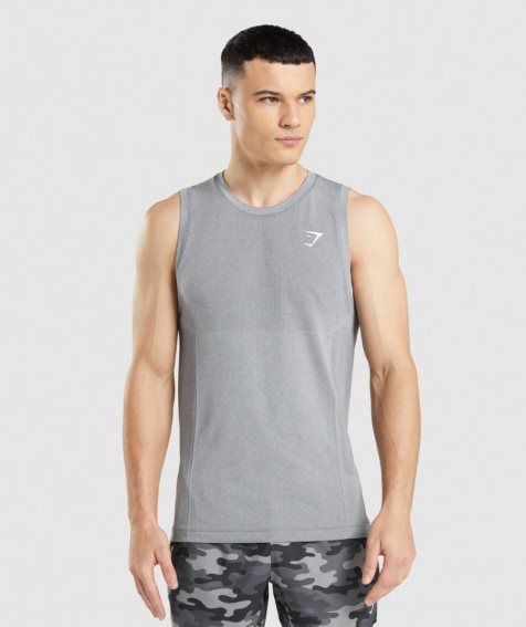 Men's Gymshark Vital Seamless Light Tanks Grey | NZ 3NUDMQ